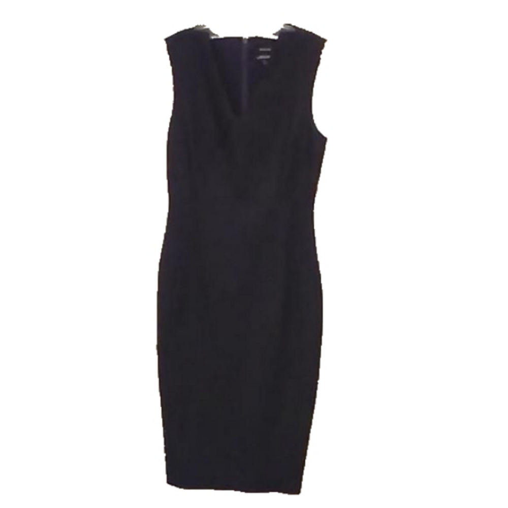 RW & Co Black Sleeveless Fitted Sheath Lined Midi Dress EUC Size 0